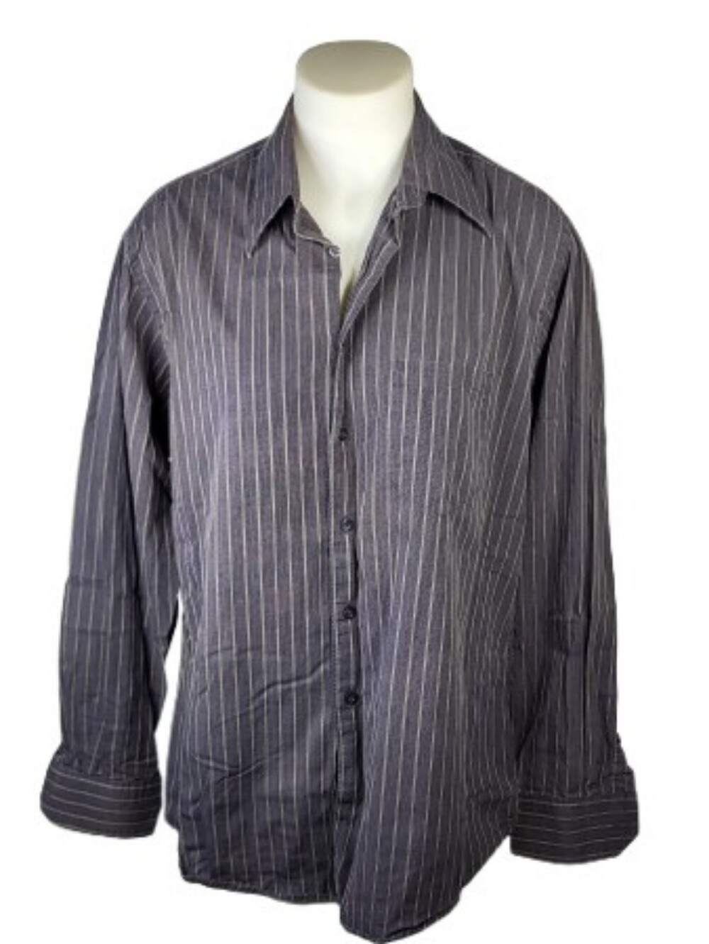 Alfani Men's Gray Long Sleeve Button Down Shirt Sz Lg